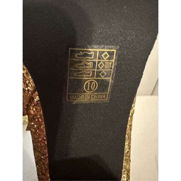 Ellie Women's Gold Glitter Go-Go Chelsea Boots Size 10 - Picture 8 of 9